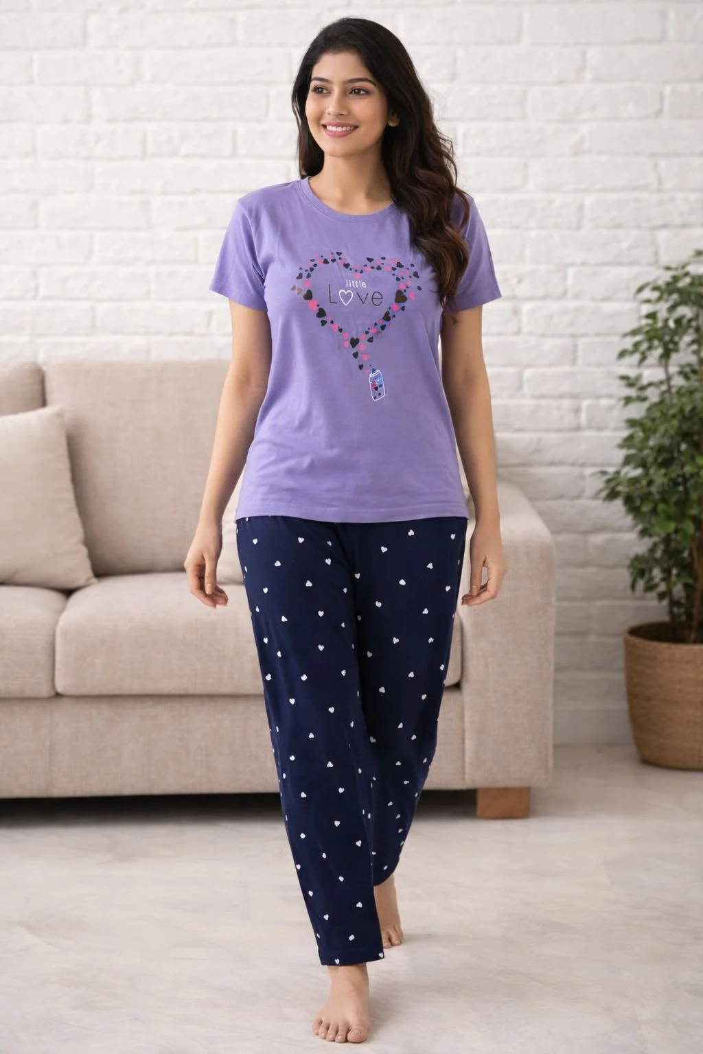 Comfortable Printed Nightwear Lounge Set for Women